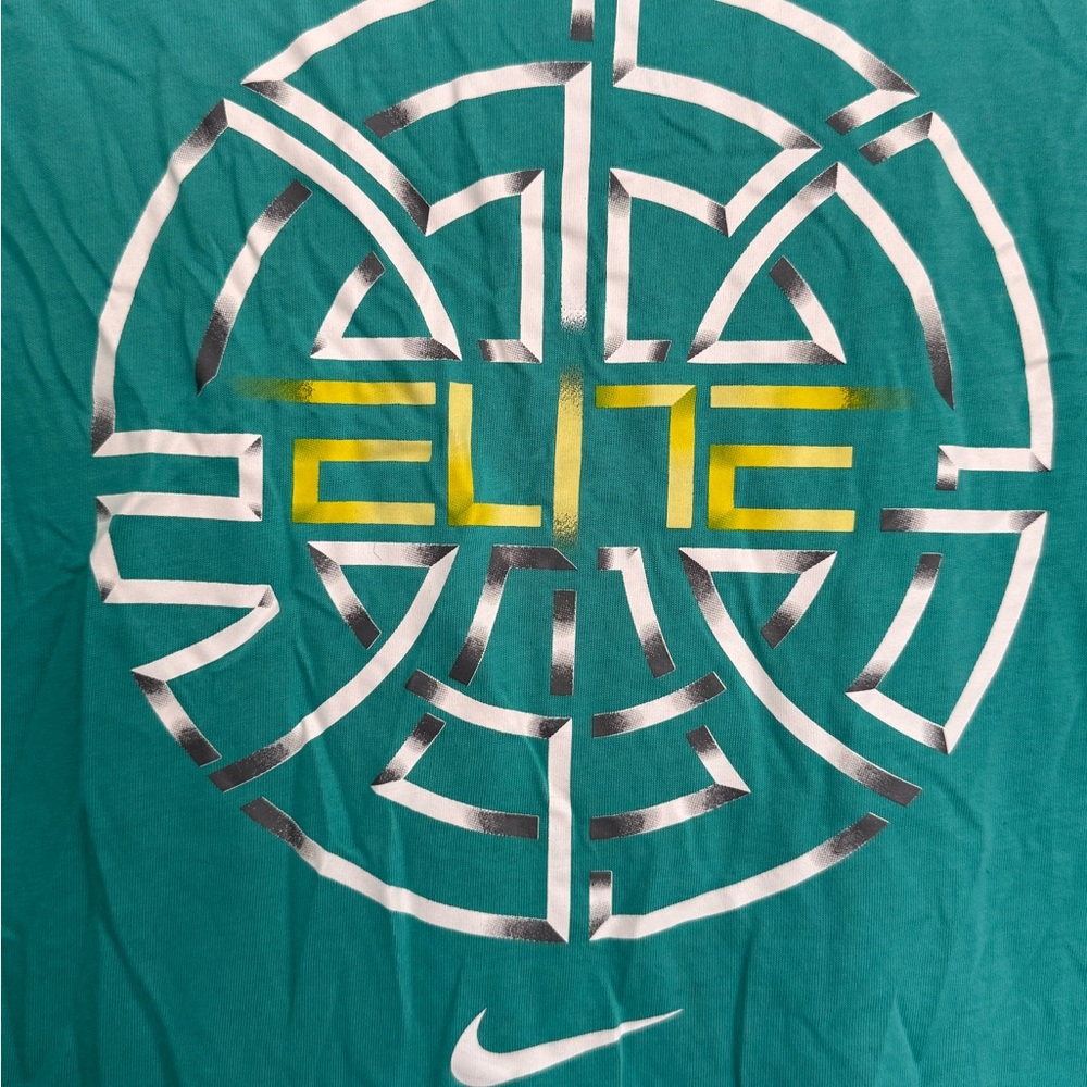 The NIKE Tee Athletic Cut Dri-Fit Elite Basketball Shirt - Men’s Size Small Teal - Picture 2 of 11